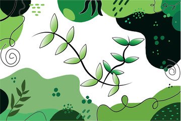 Obraz premium decorative illustration in relation to nature in various shades of green