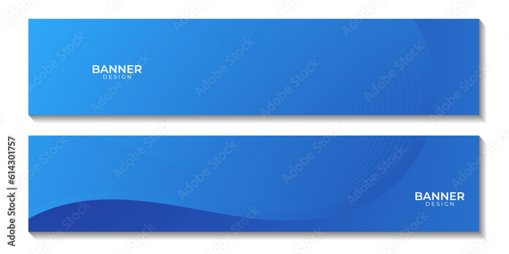 Poster blue banners wave abstract gradient background