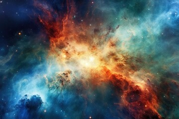 Fototapeta na wymiar Abstract space background with nebula and stars. Elements of this image furnished by NASA with AI-Generated Images.