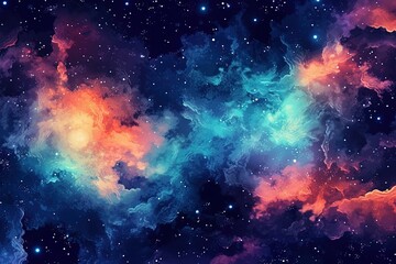 Fototapeta na wymiar Space background with nebula and stars. Elements of this image furnished by NASA with AI-Generated Images.