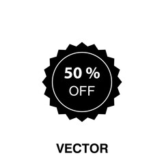 50% Discount Sign Icon vector Template flat design illustration on white background..eps