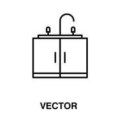 Kitchen sink icon vector illustration on white background..eps