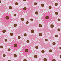 seamless pattern with abstract blossom tree with delicate pink flowers and buds, watercolor illustration