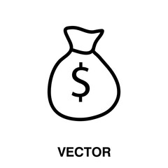 Money bag with dollar sign icon illustration on white background..eps