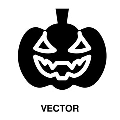 Pumpkin icon vector illustration on white background. 