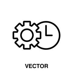 Time Management Icon in black line style icon, illustration on white background..eps