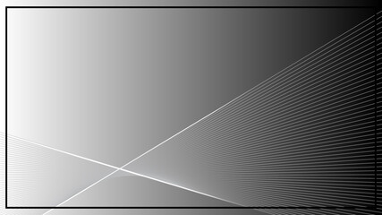 Abstract waveform white line on black with frame on  background.