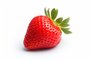Strawberry on a white background. Fresh red strawberry organic. Ai generative.