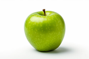 Green apple on a white background. Fresh apple fruit. Ai generative.