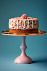 Colorful birthday cake. Ai generative