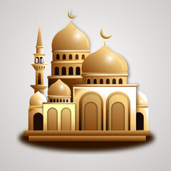 Free vector mosque design on white background