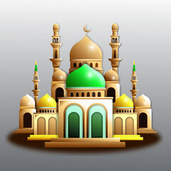 Free vector mosque design on white background