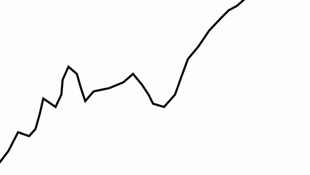 stock market graph on white background
