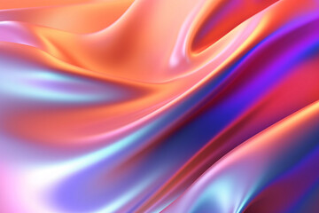 Fototapeta na wymiar Liquid fluid gradient metal foil colorful ripple design background