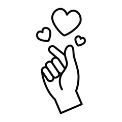 finger heart korean love sign