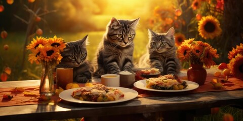 cat autumn season