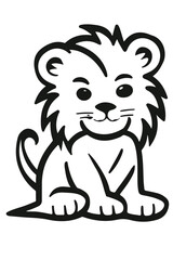 lion cub black and white logo