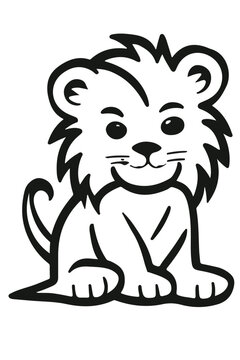 lion cub black and white logo