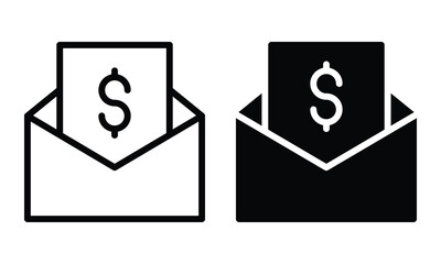 Salary icon with outline and glyph style.