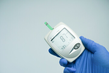 medical device to check uric acid, blood sugar and cholesterol. Fasting blood sugar within normal...