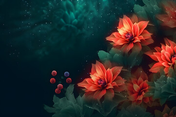 Fototapeta na wymiar Abstract flower dark background