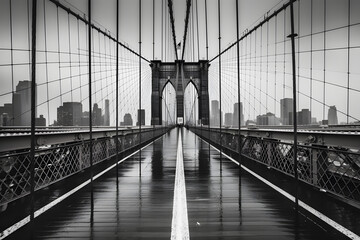 Naklejka premium Brooklyn Bridge in New York City USA