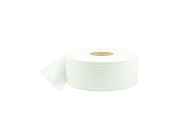 Toilet paper large or Tissue roll sanitary horizontal and household, detail of horizontal clean toilet paper roll. Tissue is lightweight paper or light crepe paper. on transparent background, PNG File