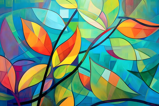 abstract colorful leaves background