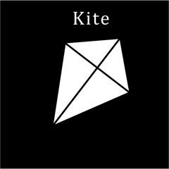Kite icon vector logo design template flat style