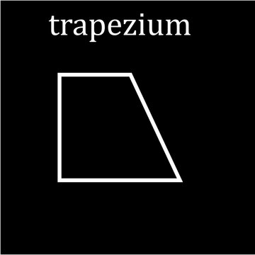 Trapezium icon flat style logo design template