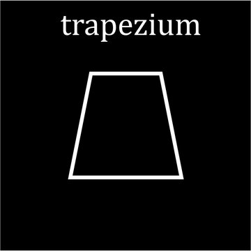 Trapezium icon flat style logo design template