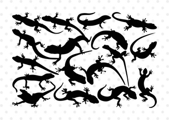 Fototapeta premium Gecko SVG Cut Files | Gecko Silhouette | Lizard Svg | Reptile Svg | Chameleon Svg Cut File | Gecko Bundle