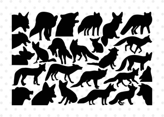 Fox SVG Cut Files | Fox Silhouette | Jackal Svg | Silver Fox Svg | Wildlife Svg Cut File | Fox Bundle