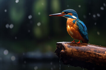 Fototapeta premium kingfisher on the branch.Generative AI