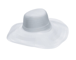 Polygonal summer hat. Vector illustration. Beach sun protection hat. Female beach hat, isolated vector illustration. 3D.