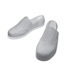 Man shoe gray polygonal icon. A pair of male shoes element, Man's formal foot wear polygonal style pictogram for web. Vector illustration. Design on white background. EPS 10.