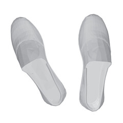 Man shoe gray polygonal icon. A pair of male shoes element, Man's formal foot wear polygonal style pictogram for web. Vector illustration. Design on white background. EPS 10.