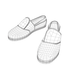 Man shoe wireframe icon. A pair of male shoes element, Man's formal foot wear wireframe style pictogram for web. Vector illustration. Design on white background. EPS 10.
