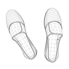 Man shoe wireframe icon. A pair of male shoes element, Man's formal foot wear wireframe style pictogram for web. Vector illustration. Design on white background. EPS 10.