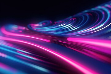 Fototapeta na wymiar abstract futuristic background with green blue multicolor glowing neon moving high speed wave lines and bokeh lights. Data transfer concept Fantastic wallpaper, Ai Generative