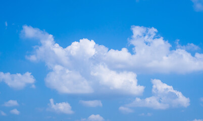 Fototapeta premium white clouds on turquoise background and clear sky