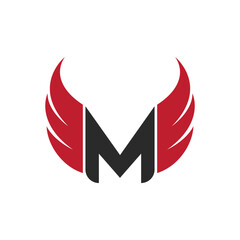 Fototapeta premium M letter with Wing