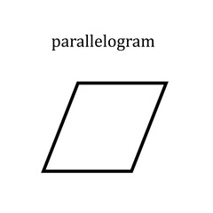 Parallelogram icon flat style logo template