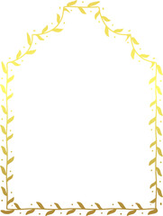 Draped Arch gold wreath golden frame rectangular frame architectural window door ornate flower frame floral leaf borders natural Botanical Branches decoration 