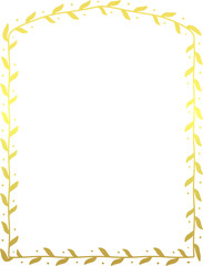 Pseudo Four centered arch gold wreath golden frame rectangular frame architectural window door ornate flower frame floral leaf borders natural Botanical Branches decoration 