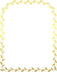 Pseudo three centered arch gold wreath golden frame rectangular frame architectural window door ornate flower frame floral leaf borders natural Botanical Branches decoration 