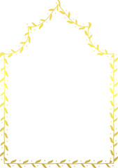 Tented Arch gold wreath golden frame rectangular frame architectural window door ornate flower frame floral leaf borders natural Botanical Branches decoration 