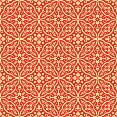 Japanese Luxury Flower Star Vector Seamless Pattern