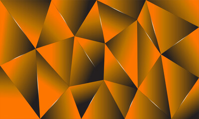 Geometric Orange background with triangle polygons abstract design vector illustration