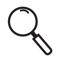 VECTOR MAGNIFYING GLASS ICON WITH BLACK LINE STYLE. GREAT FOR HEALTH SYMBOLS AND DESIGN COMPLEMENTS